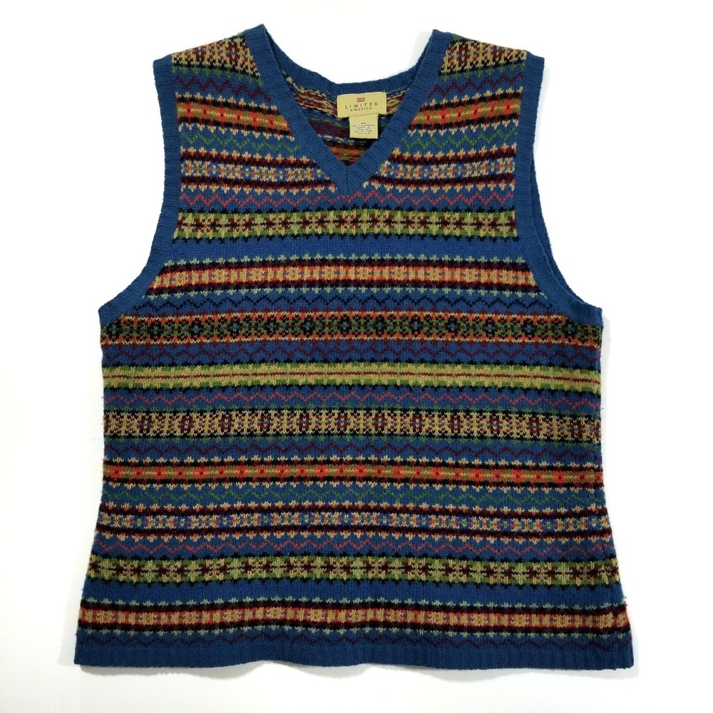 Limited Vintage Multicolor Striped Lambswool Vest
